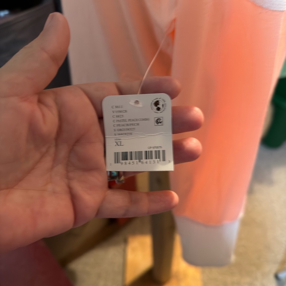 🧡Free People Peach and White Long Sleeve Top - Picture 15 of 15